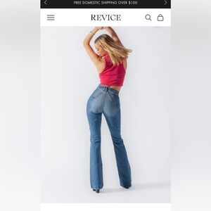 NEW WITH TAGS! REVICE Denim Venus Flares size 27 Color: Eclipse